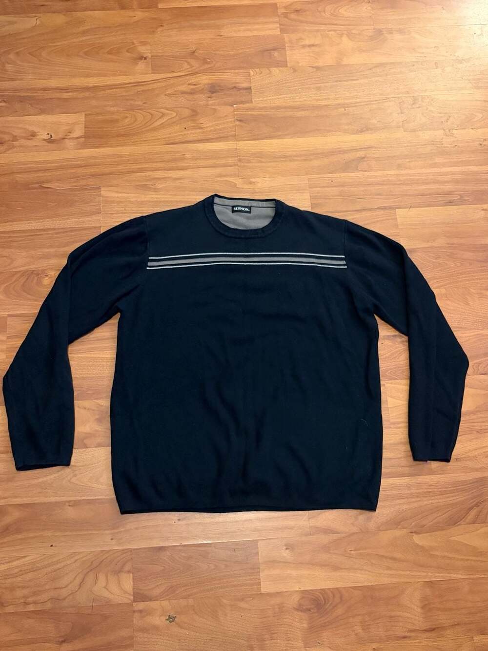 Vintage Y2K  Black Long Sleeve Striped Sweater Size M
